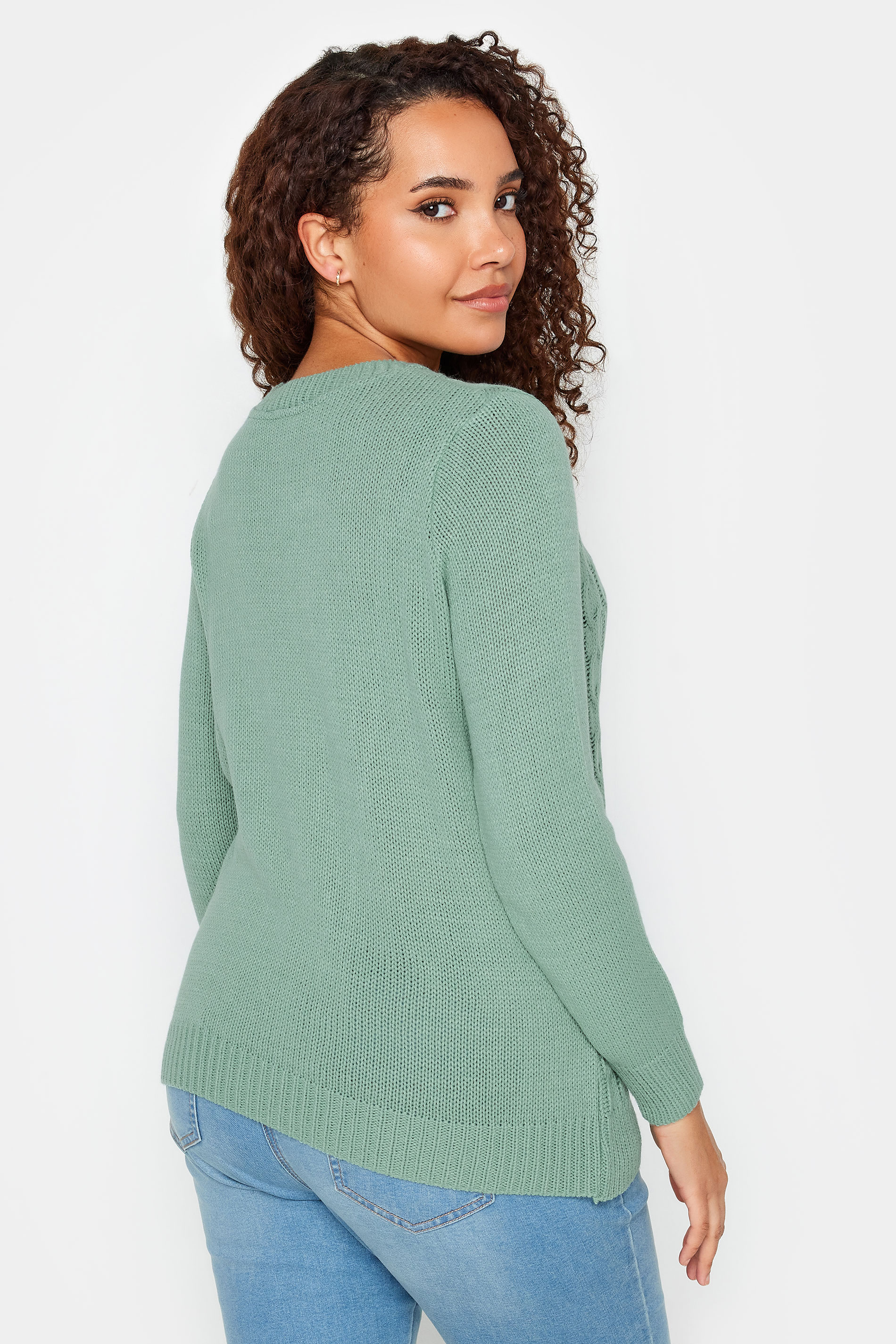 M&Co Green Cable Knit Jumper | M&Co 3