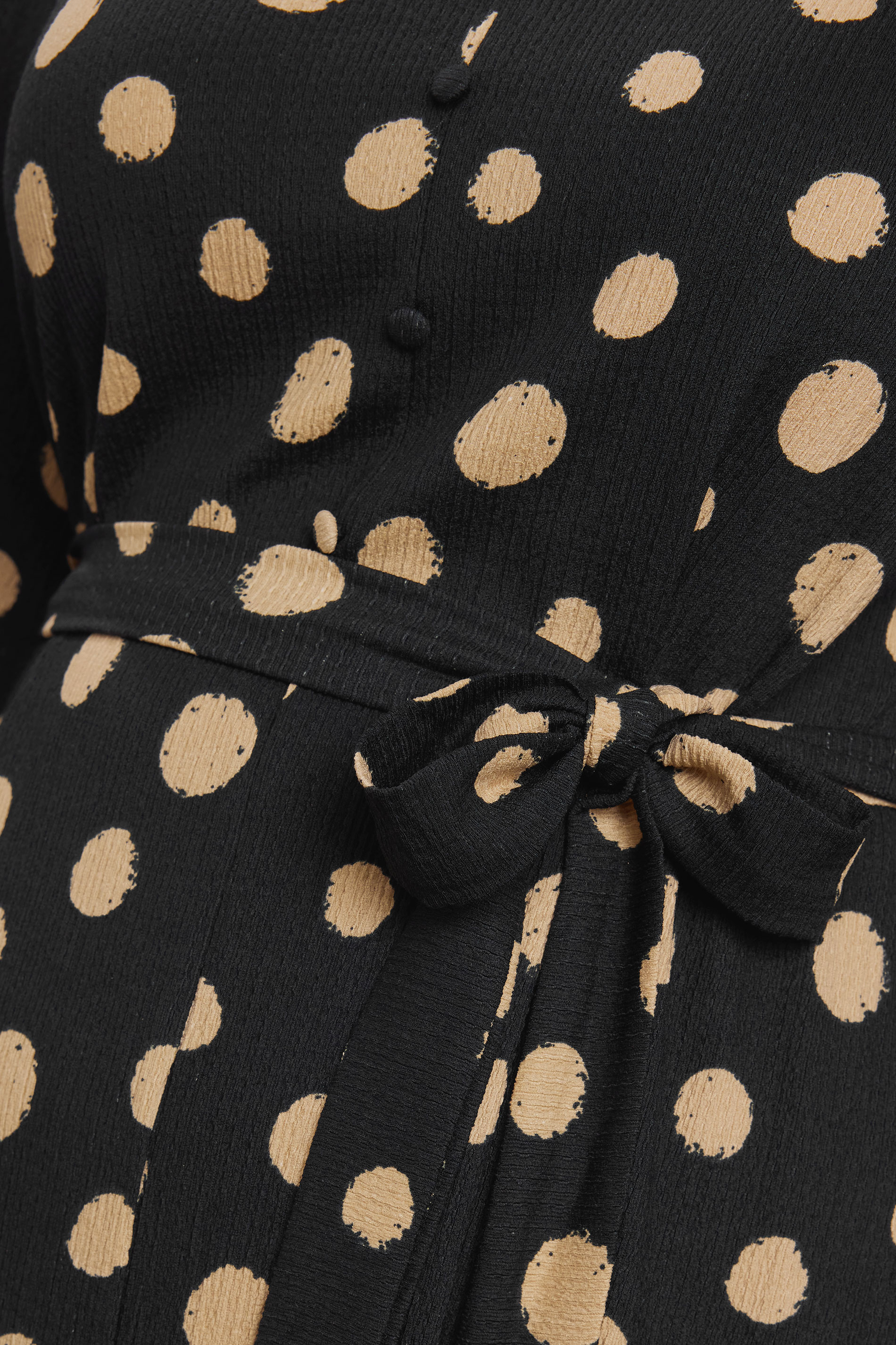 EVANS Plus Size Black Spot Print Split Front Dress | Evans 4