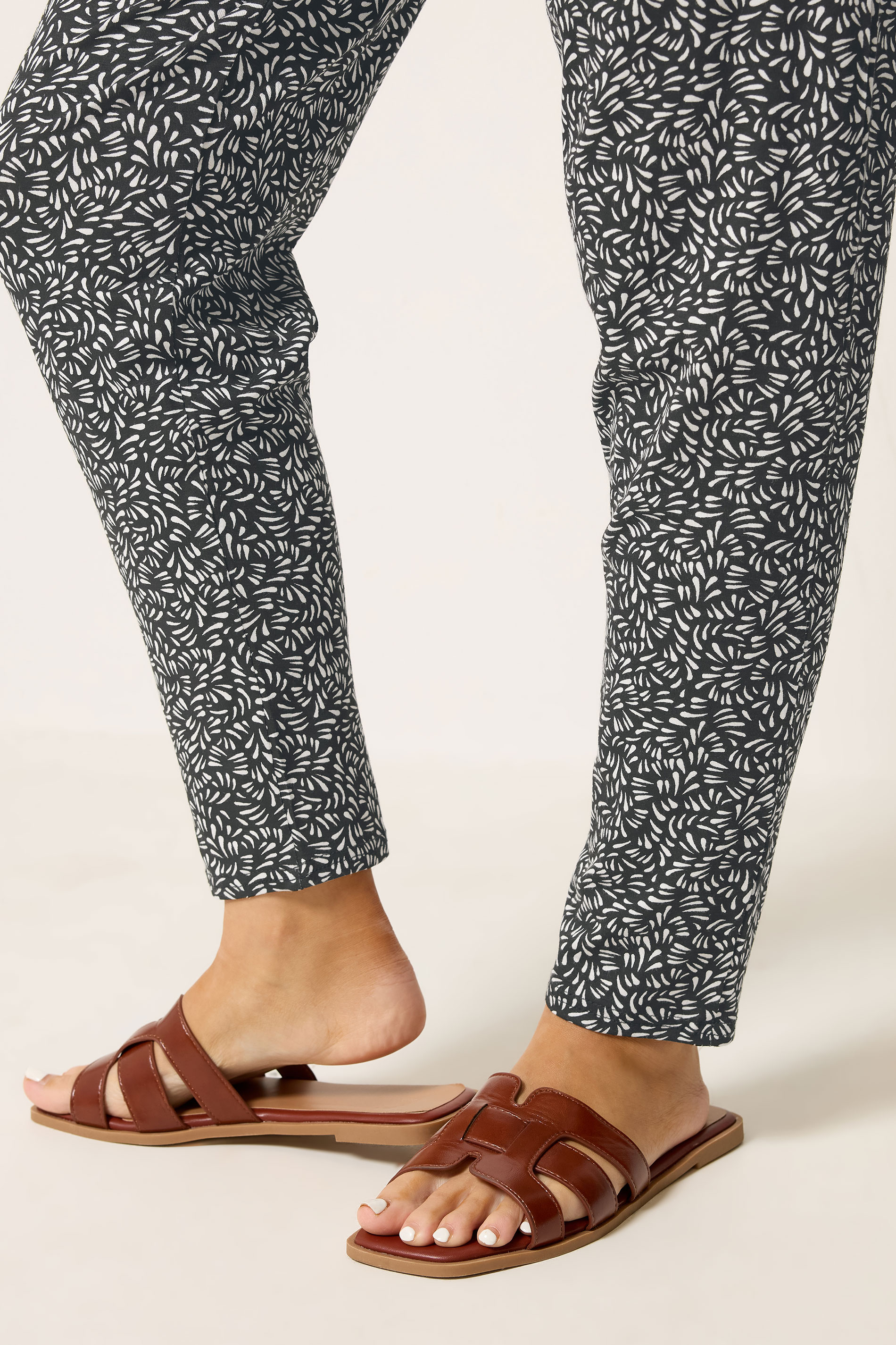 M&Co Black Abstract Print Hareem Trousers | M&Co 4
