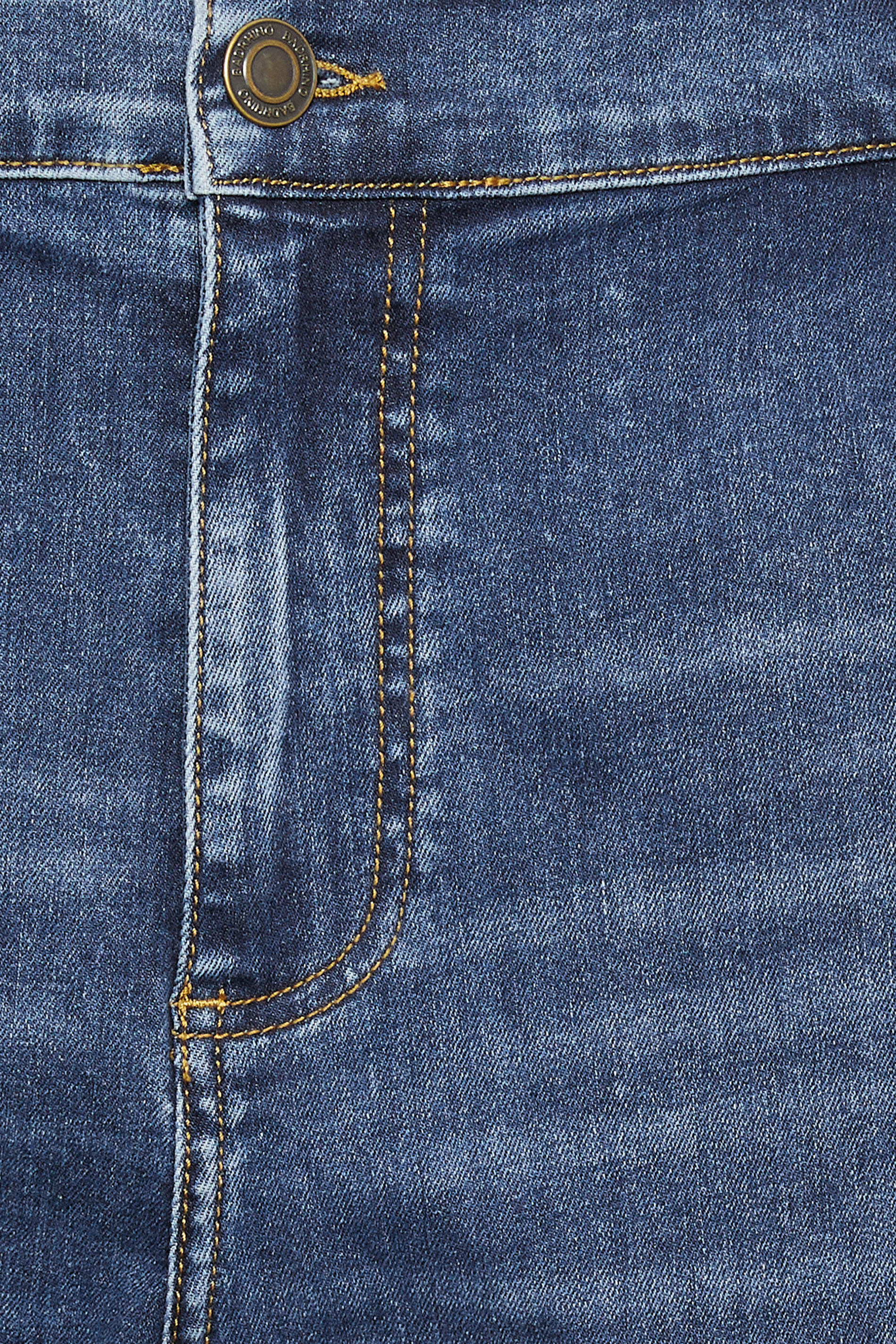 BadRhino Big & Tall Blue Washed Elasticated Waist Stretch Jeans | BadRhino 8