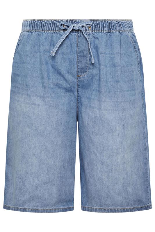 YOURS Plus Size Light Blue Drawstring Shorts | Yours Clothing 5