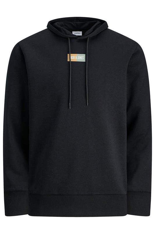 JACK & JONES Big & Tall Black Pan Logo Hoodie | BadRhino 2