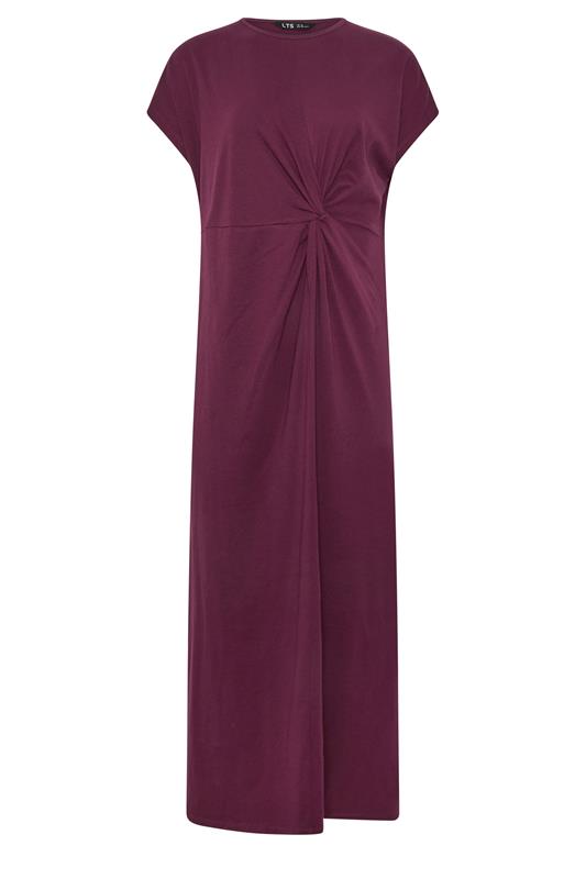 LTS Tall Women's Plum Purple Twist Cotton Midi Dress | Long Tall Sally 5