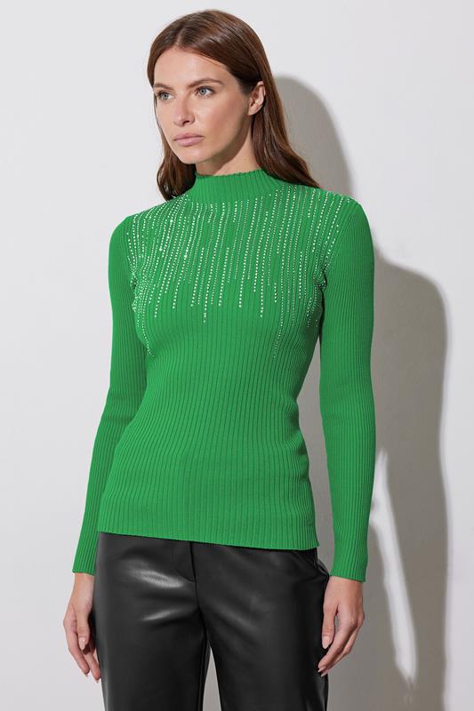 STAR Green Embellished Neckline Jumper | StarByJM 1