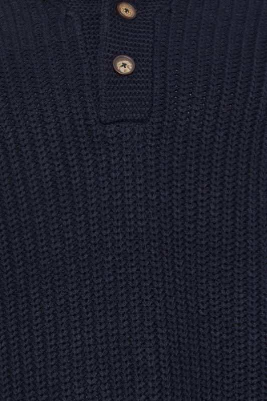 BadRhino Big & Tall Navy Blue Shawl Jumper | BadRhino 2