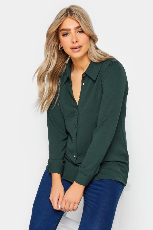 Women's  M&Co Dark Green Tie Back Tunic Shirt
