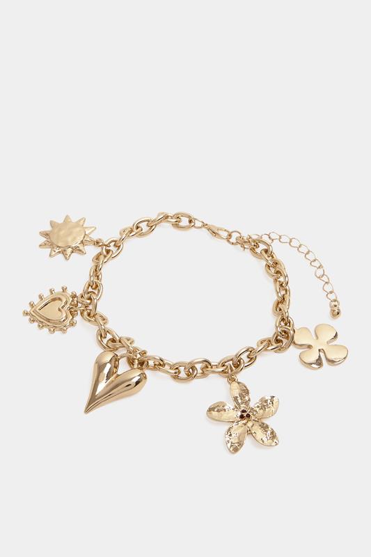  Yours Gold Tone Heart Charm Bracelet