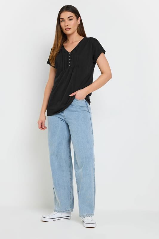 LTS Tall 2 PACK Black & White Cotton Henley Tops | Long Tall Sally 4