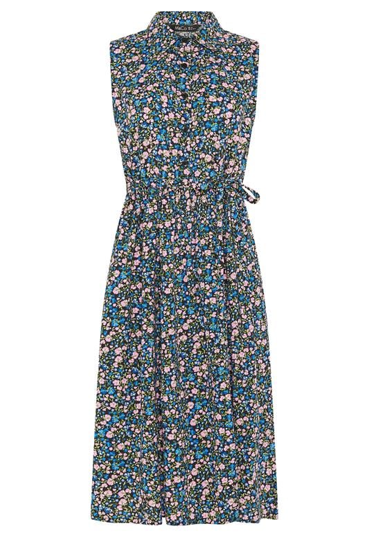 M&Co Petite Black Ditsy Floral Print Shirt Dress | M&Co 5