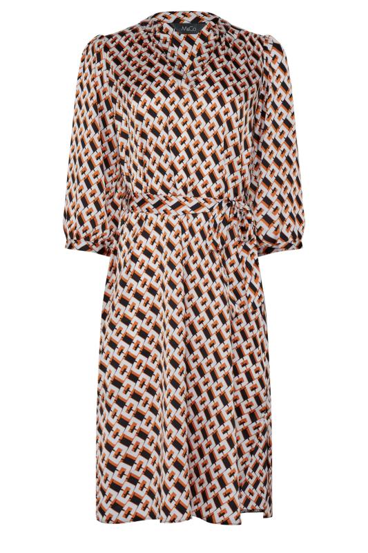 M&Co Orange Satin Geometric Print Tunic Dress | M&Co