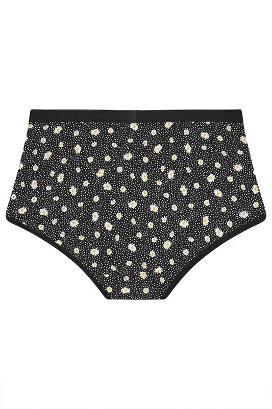 YOURSET 5 PACK Plus Size Black & Yellow Daisy Full Briefs | Yours Clothing 8