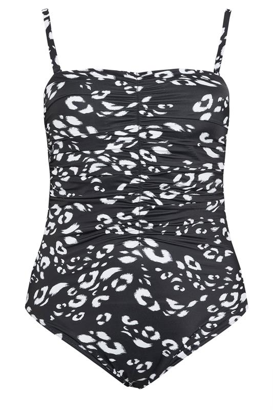 YOURS Plus Size Black Leopard Print Premium Underwired Swimsuit | Yours Clothing 9