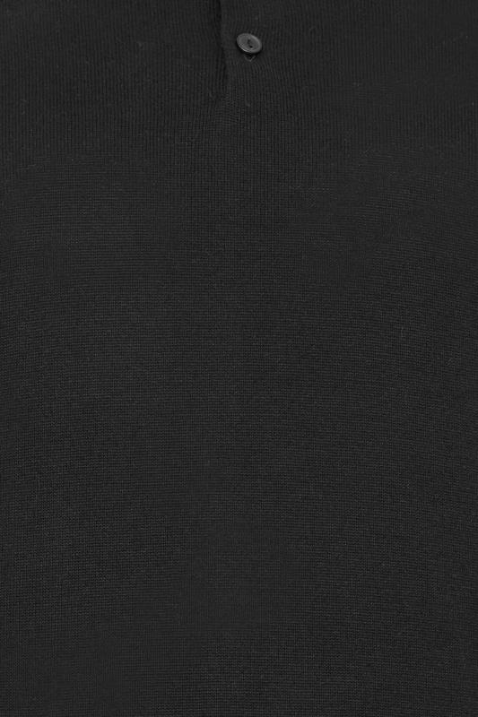 BadRhino Big & Tall Black Knitted Short Sleeve Polo Shirt | BadRhino 1
