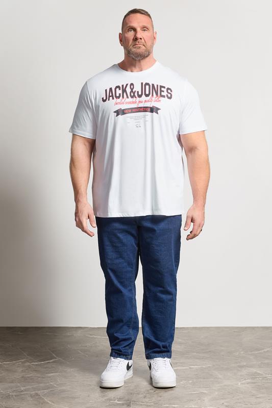 JACK & JONES Big & Tall Bright White Graphic T-Shirt | BadRhino 1
