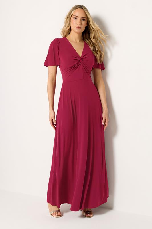LTS Tall Red Twist Front Maxi Dress