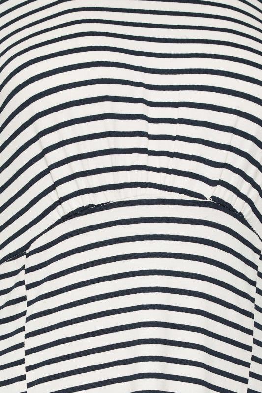M&Co White Stripe Print Angel Sleeve Split Hem Midi Dress | M&Co 6
