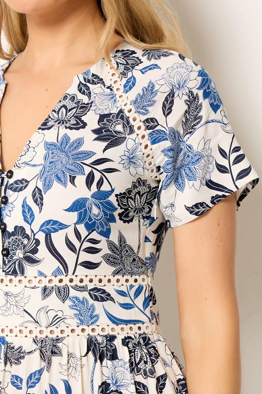 LTS Tall Women's Blue Floral Lace Detail Maxi Dress | Long Tall Sally 4