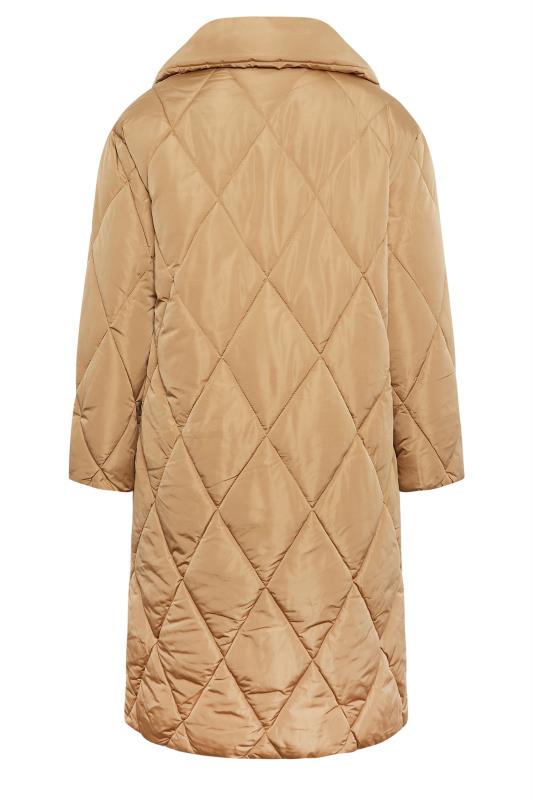 YOURS Plus Size Beige Brown Quilted Puffer Coat | Yours Clothing 7