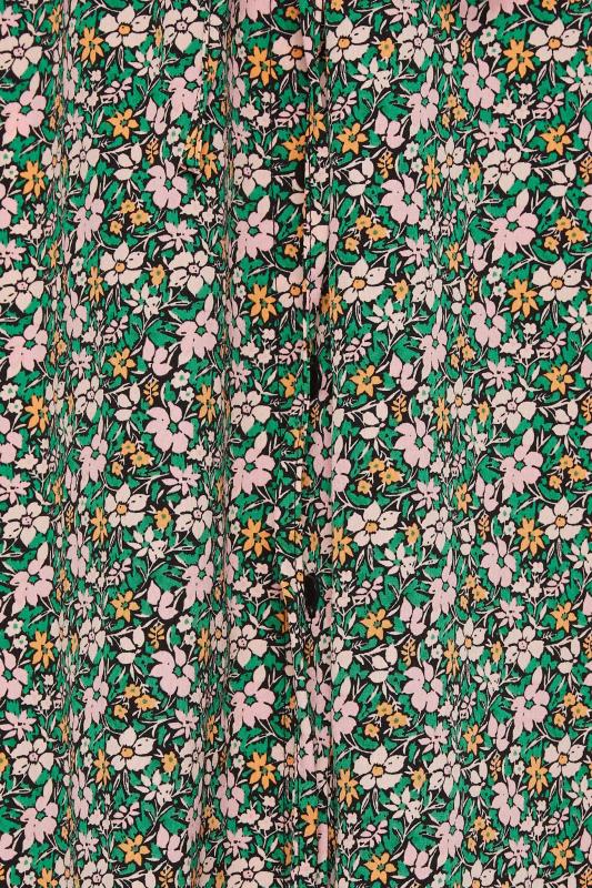 M&Co Women's Green Floral Print Midi Shirt Dress | M&Co 5