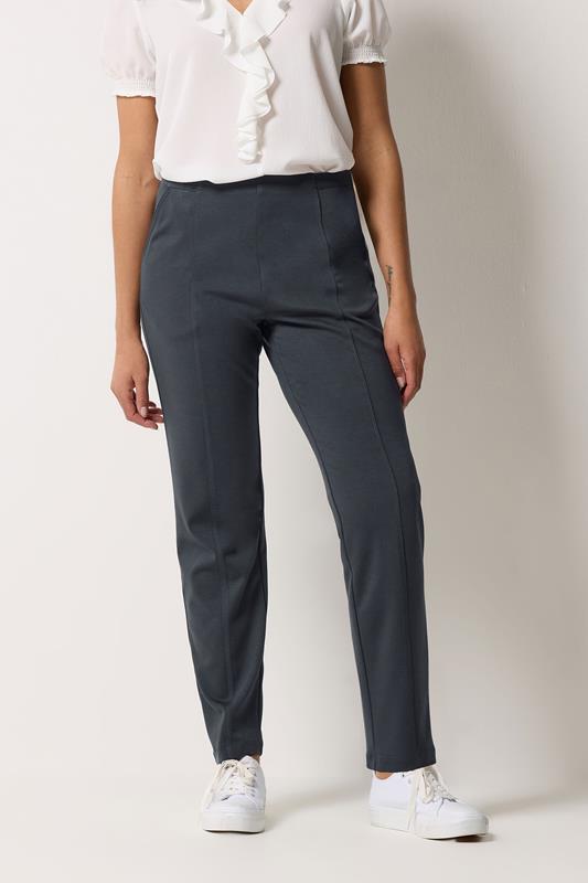  M&Co Grey Ponte Seam Detail Trousers