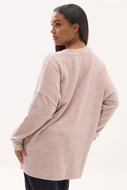 YOURS Plus Size Light Pink Soft Touch Jumper | Yours Clothing 2