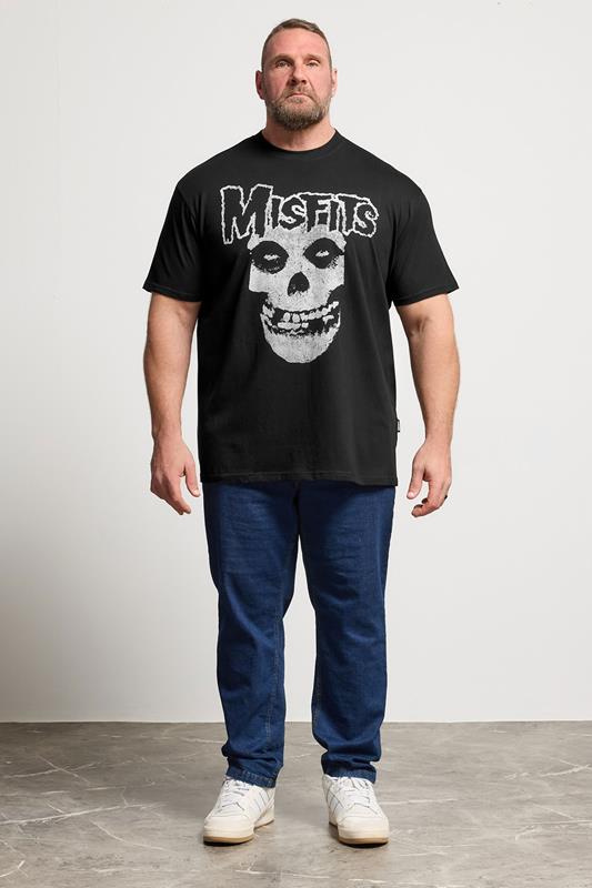 BadRhino Big & Tall Black Extra Long Misfits Graphic T-Shirt | BadRhino 1