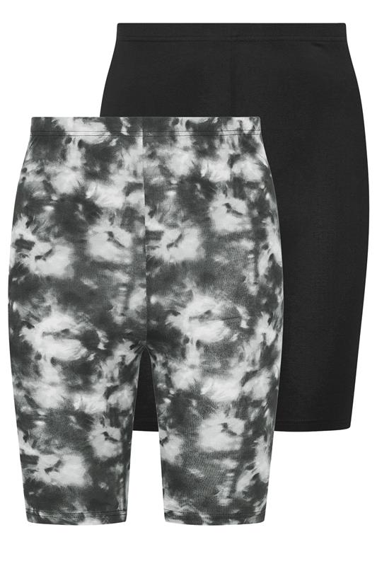 YOURSET 2 PACK Plus Size Black Tie Dye Cycling Shorts | Yours Clothing 9