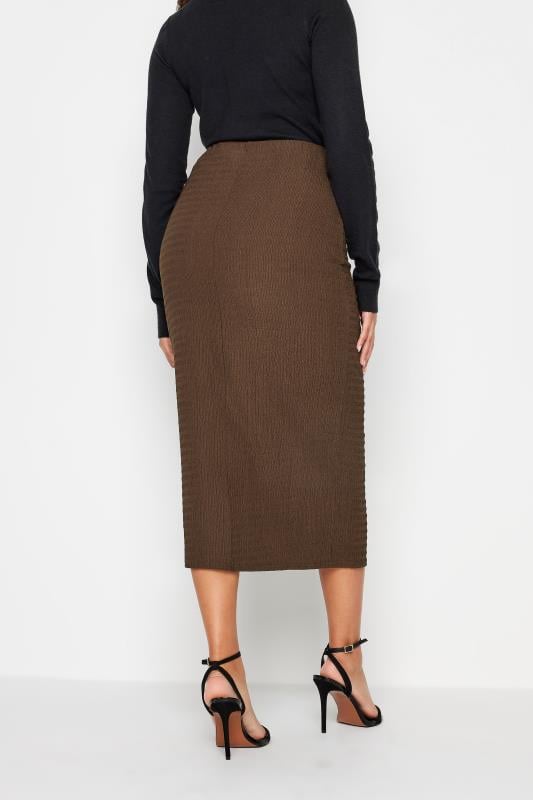 M&Co Brown Textured Midi Tube Skirt | M&Co 4