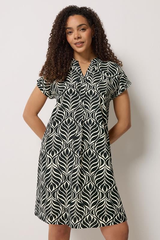 M&Co Women's Black Leaf Print Mini Dress | M&Co 1