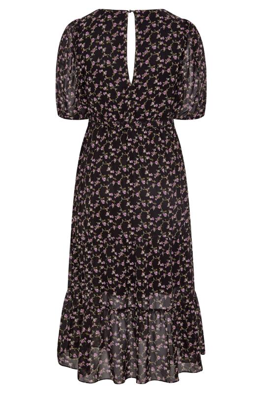 YOURS LONDON Plus Size Black Ditsy Smock Maxi Dress | Yours Clothing  7