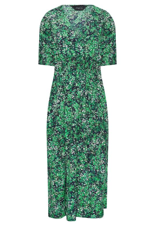 M&Co Green Floral Print Shirred Waist Midi Dress | M&Co 6