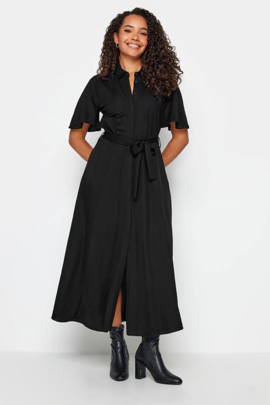 Women's  M&Co Black Button Through Collared Midaxi Dress