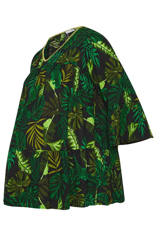 BUMP IT UP MATERNITY Curve Green Palm Leaf Print Top | Yours Clothing 6