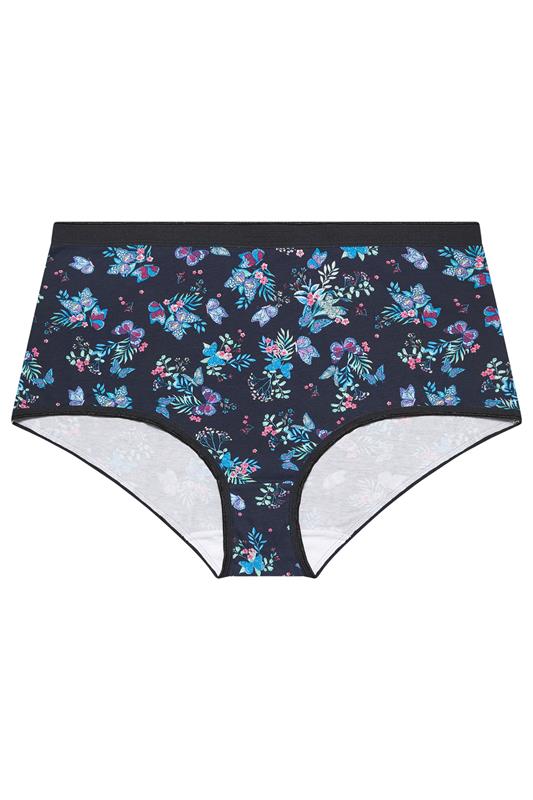 YOURSET 5 PACK Plus Size Pink & Navy Blue Floral Butterfly Full Briefs | Yours Clothing 7