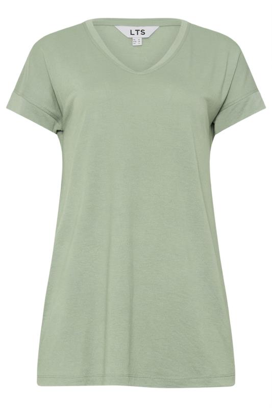 LTS PREMIUM Tall Sage Green V-Neck Modal T-Shirts | Long Tall Sally 5
