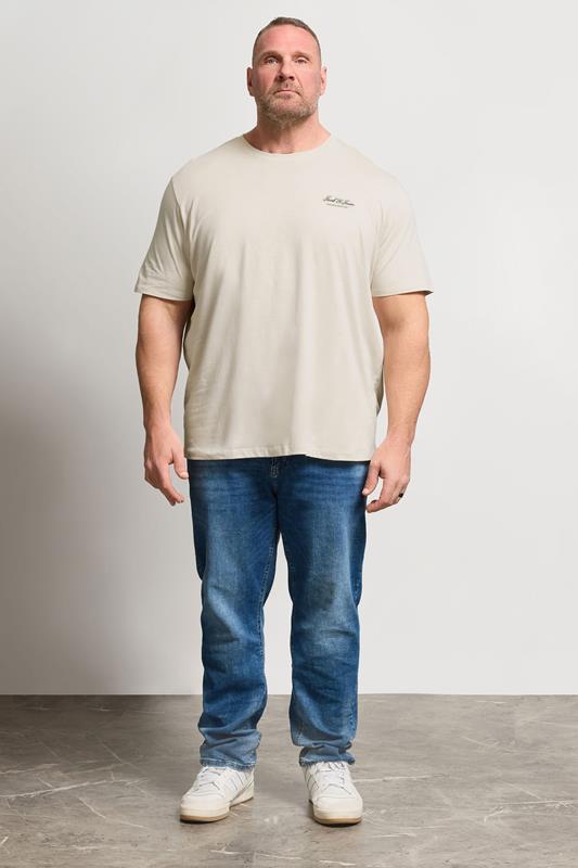 JACK & JONES Big & Tall Moonbeam White Logo Graphic T-Shirt | BadRhino 1