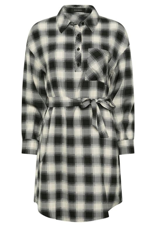 PixieGirl Petite Women's Black Check Print Shirt Dress | PixieGirl 5