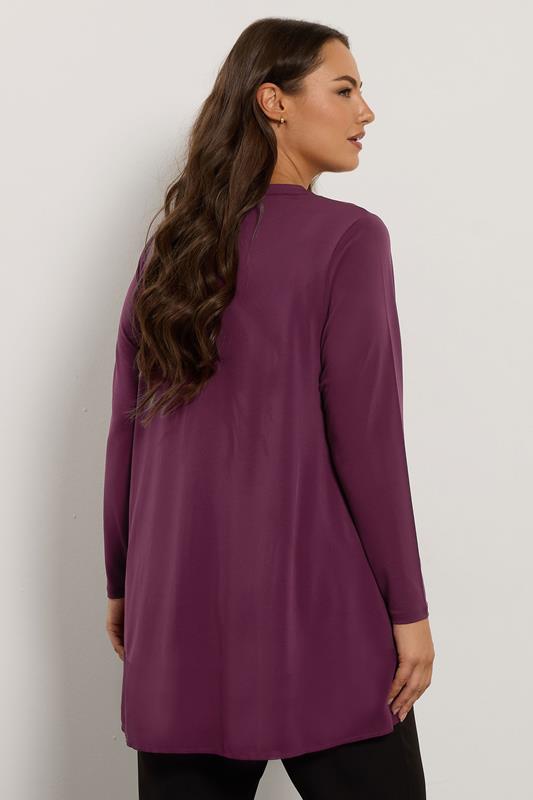 EVANS Plus Size Purple Chiffon Hem Blouse | Evans 2