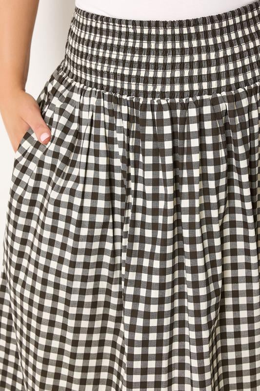 YOURS Plus Size Chocolate Brown Gingham Maxi Skirt | Yours Clothing 4