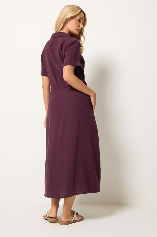 M&Co Berry Purple Utility Shirt Dress | M&Co 2