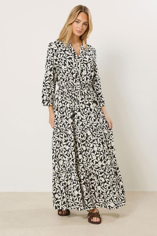  M&Co Brown Floral Tiered Maxi Dress
