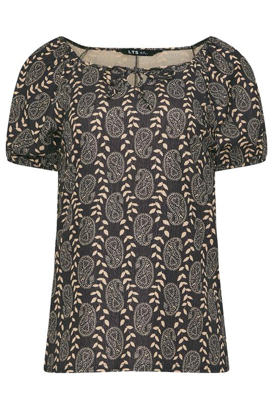 LTS Tall Black Geometric Tie Front Top | Long Tall Sally 6