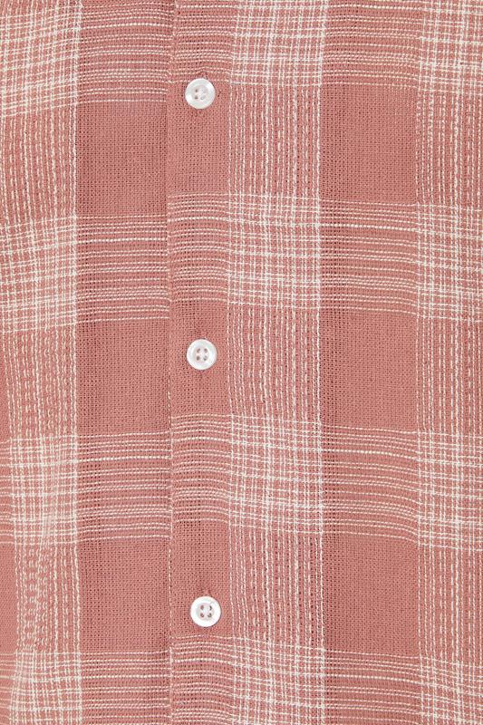BadRhino Big & Tall Pink Textured Check Print Shirt | BadRhino 6