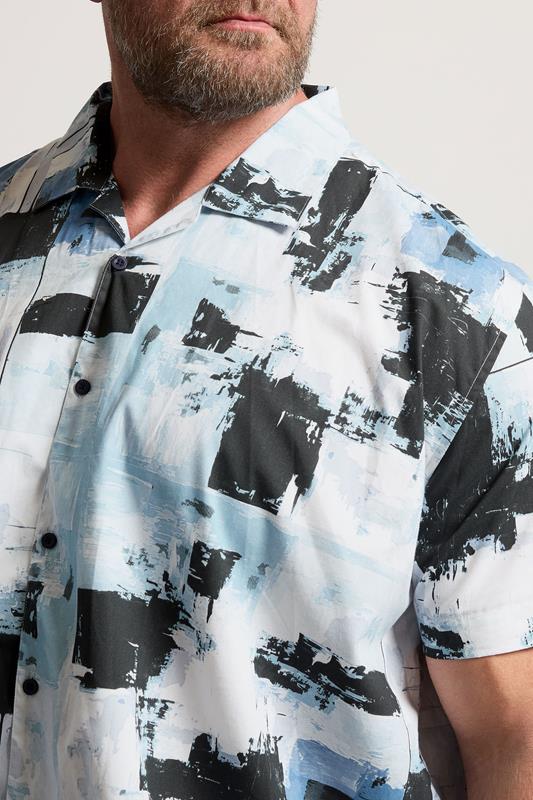 BadRhino Big & Tall Black & Blue Distressed Peached Short Sleeve Shirt | BadRhino 4