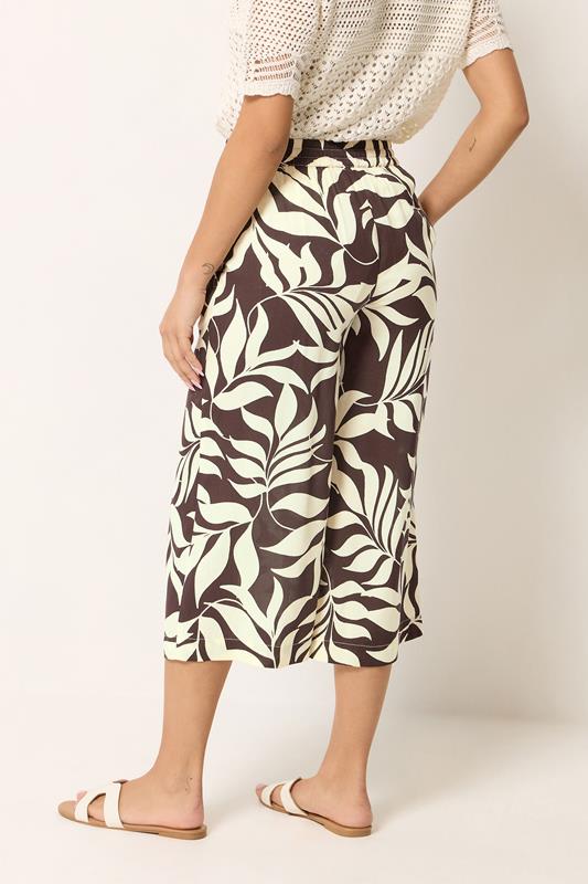 M&Co Petite Purple Leaf Print Cropped Trousers 4