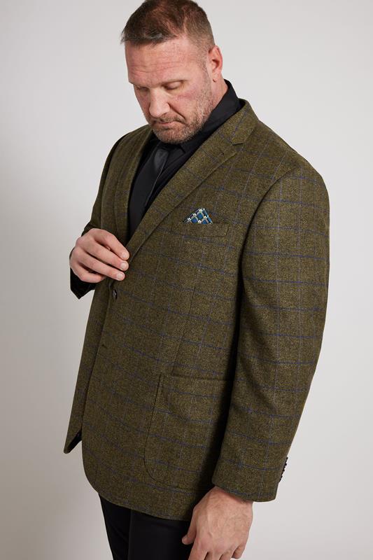BadRhino Tailoring Big & Tall Brown Tweed Checked Suit Jacket | BadRhino 2