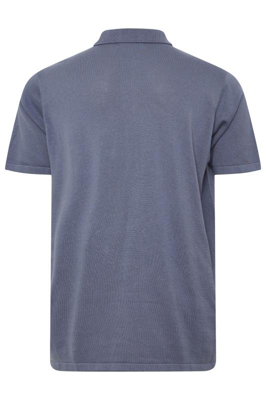 BadRhino Big & Tall Light Blue Knitted Short Sleeve Polo Shirt | BadRhino 2