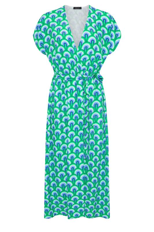 LTS Tall Women's Green Geometric Print Midi Wrap Dress | Long Tall Sally 6