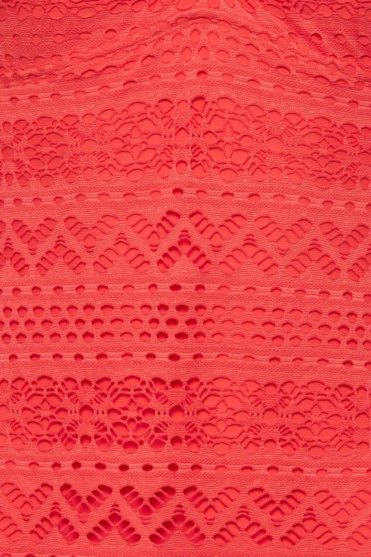 LTS Tall Women's Coral Pink Crochet Swim Dress | Long Tall Sally 6