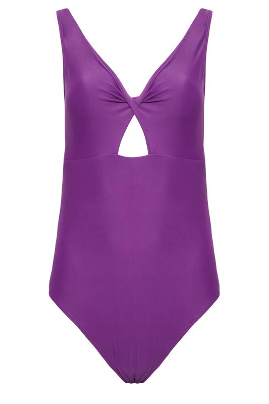 LTS Tall Purple Twist Cut Out Swimsuit | Long Tall Sally  3